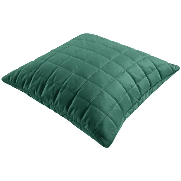 Подушка Inspire Etna 50x50 см велюр цвет темно-зеленый