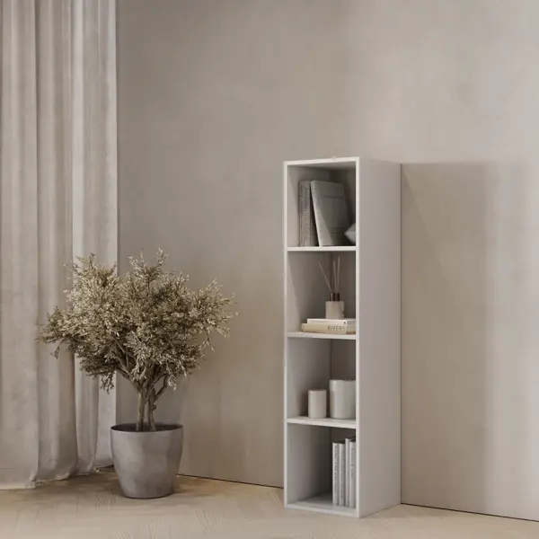Стеллаж Spaceo KUB 4 секции 36x139.3x31.7 см ЛДСП цвет белый