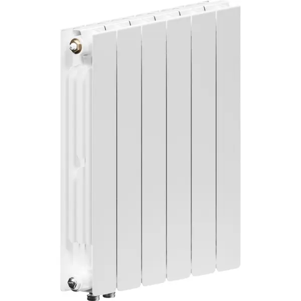 Радиатор секционный Equation Bimetal 500/90 6 секций нижнее правое подключение биметалл белый