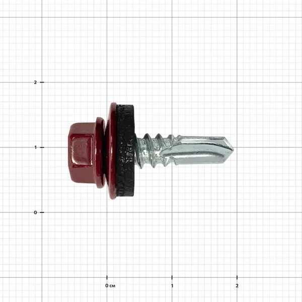 Саморезы кровельные по металлу DILWIS с пресс-шайбой RAL 3005 5.5x19 мм 100 шт.