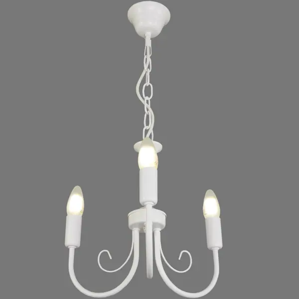 Люстра подвесная Vitaluce Blanca 3 лампы 9м² Е14 цвет белый матовый