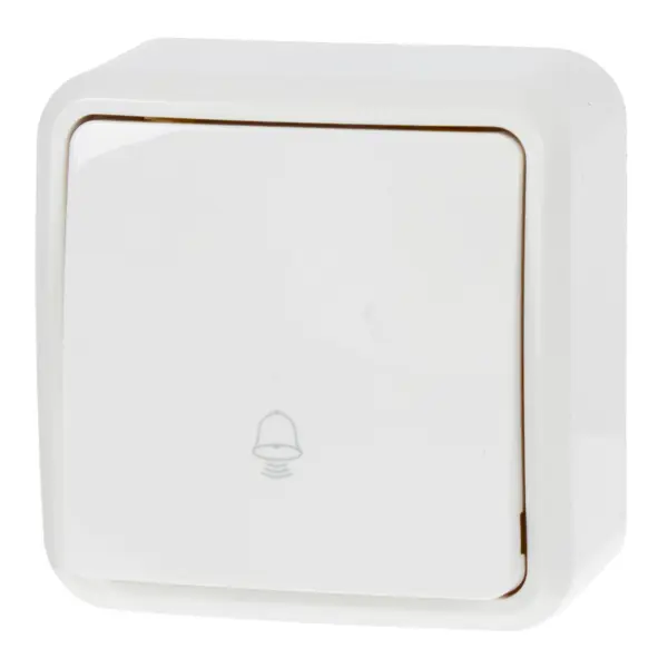 Кнопка для дверного звонка проводная цвет белый