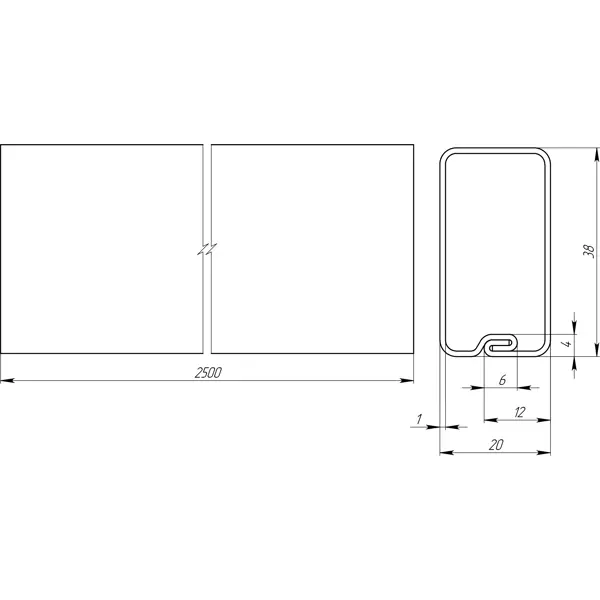 Труба для забора Ral, 40x20x2500 мм, цвет коричневый