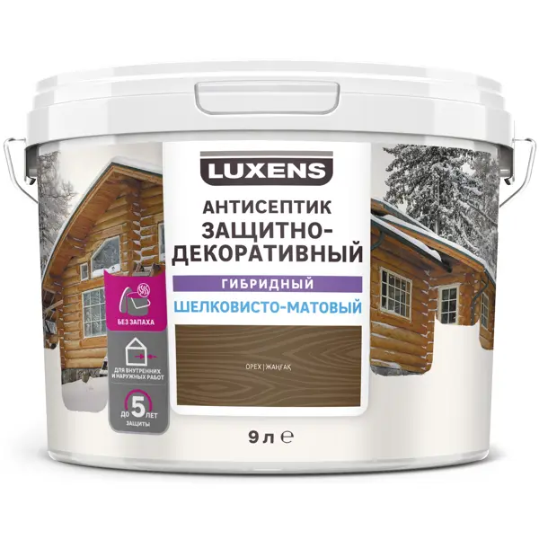 Антисептик Luxens гибридный цвет орех 9л