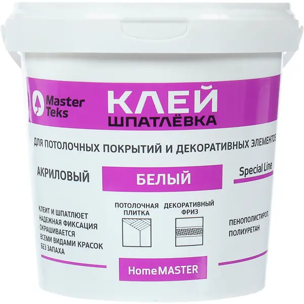 Клей-шпатлевка акриловый MasterTeks белый 1.7 кг