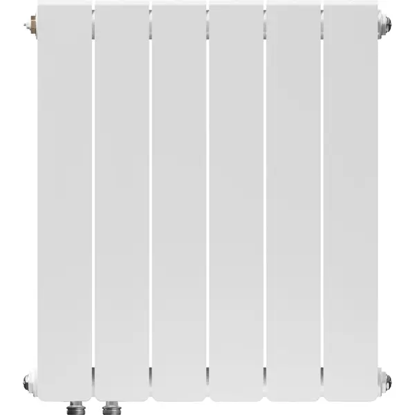 Радиатор секционный Equation Bimetal 500/90 6 секций нижнее правое подключение биметалл белый
