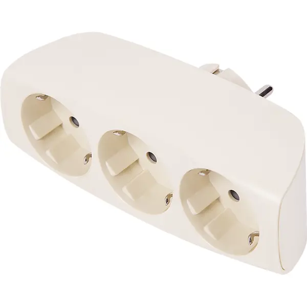 Разветвитель Эра SP-3e 3 розетки с заземлением 16 А цвет бежевый
