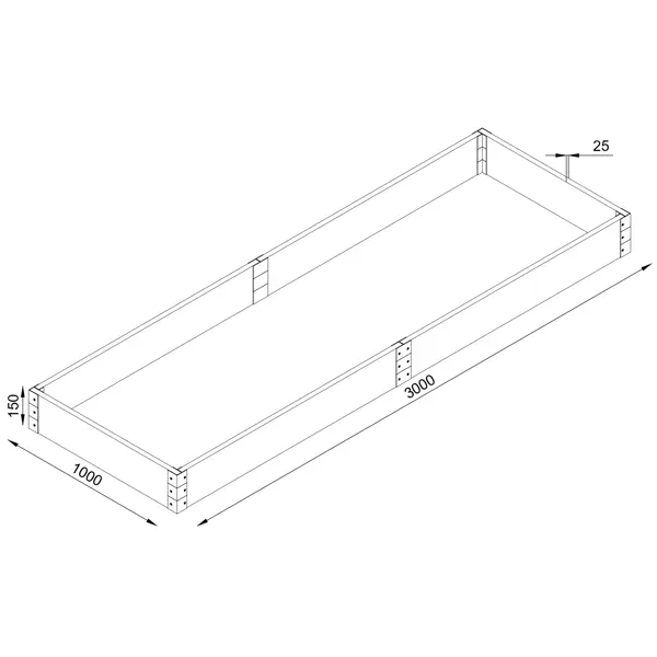 Грядка Holzhof 300x100x15 см цвет венге