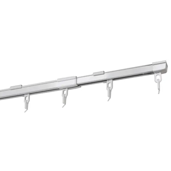 Шинный карниз телескопический однорядный KREAFORTA Simple 120-210 см алюминий комплект