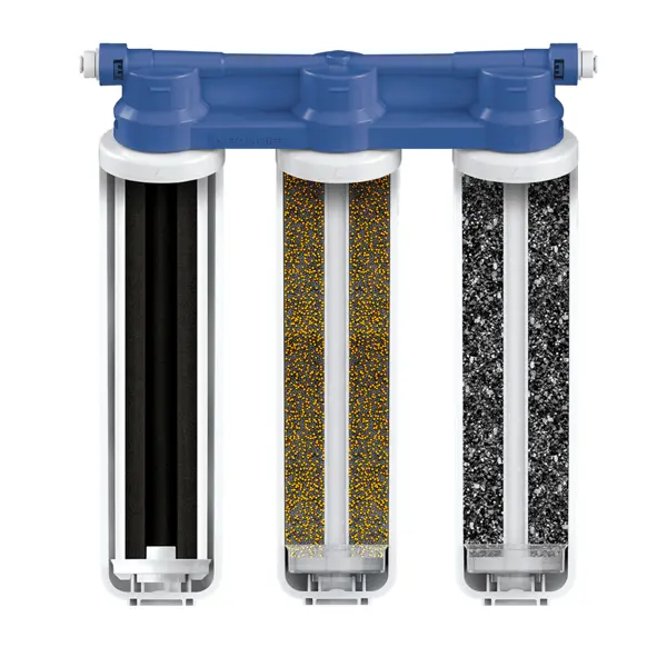 Фильтр под мойку Барьер Эксперт Слим Смягчение Плюс для жесткой воды 3 ступени быстросъемный кран в комплекте