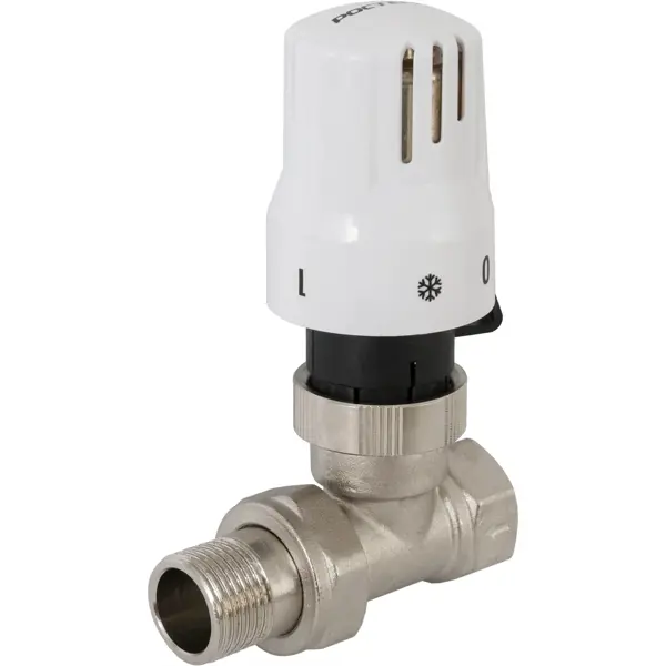 Термостатический комплект для радиатора прямой Ростерм 1/2" с термостатической головкой M30x1.5