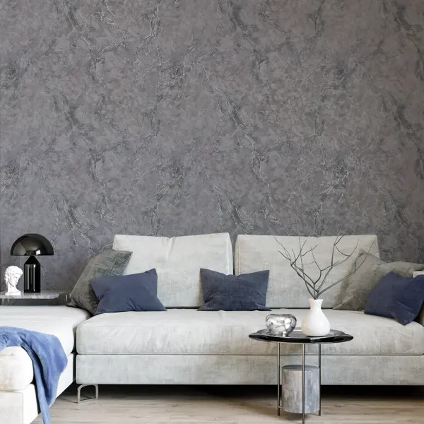 Обои флизелиновые Palitra Planet Bianca темно-серые 1.06 м PP72213-44