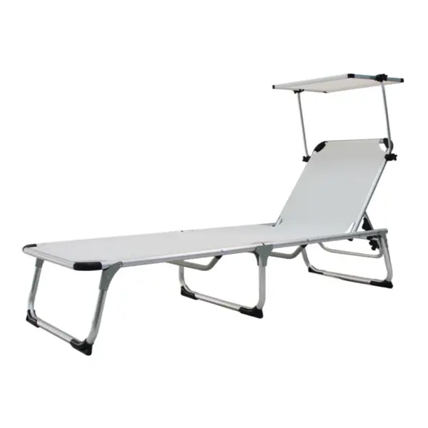Шезлонг складной Azur 188x61x30 см алюминий/текстилен цвет бежевый
