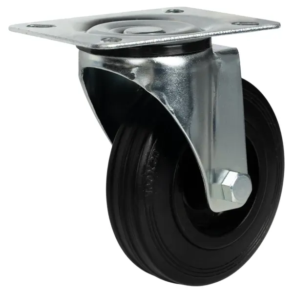 Мебельный ролик поворотный без тормоза 100 мм до 100 кг цвет черный