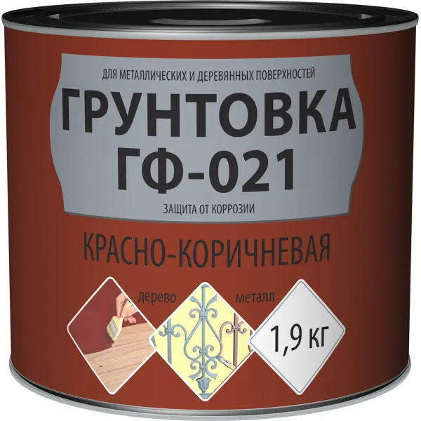 Грунтовка Empils ГФ-021 цвет красно-коричневый 1.9 кг