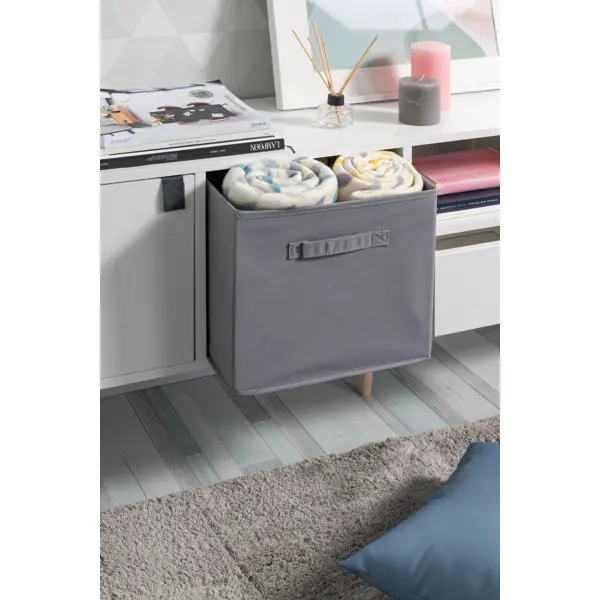 Короб Spaceo KUB Granit 31x31x31 см 29.7 л полипропилен цвет графитовый