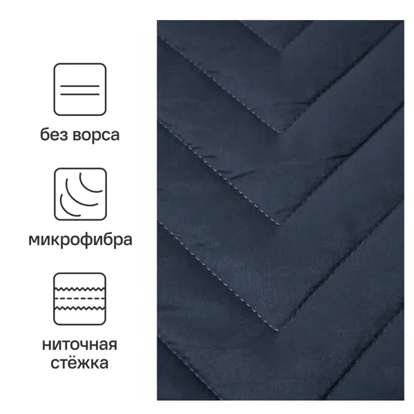 Покрывало Nicolosi 240x200 см микрофибра цвет черно-синий Nemo 1