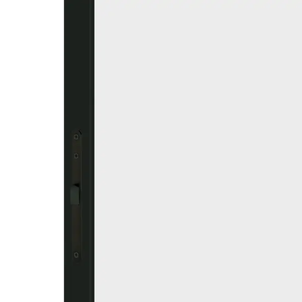 Дверь межкомнатная глухая с замком комплекте Invisible 70x230 см правая черная алюминиевая кромка цвет белый