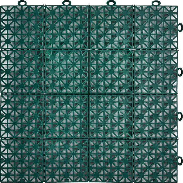 Модульное покрытие Pol Plast 30x30x1.1 см 9 шт 0.81 м² цвет зеленый