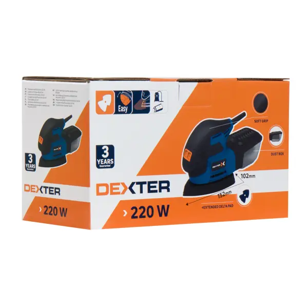 Дельташлифовальная машина сетевая Dexter 220MFS2.5, 220 Вт