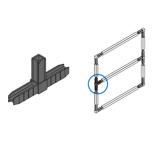 Коннектор для штанги 3 Лофт 2D пластик цвет белый
