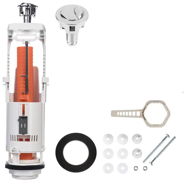 Сливной клапан для бачка MONLID кнопка 2 режима хром