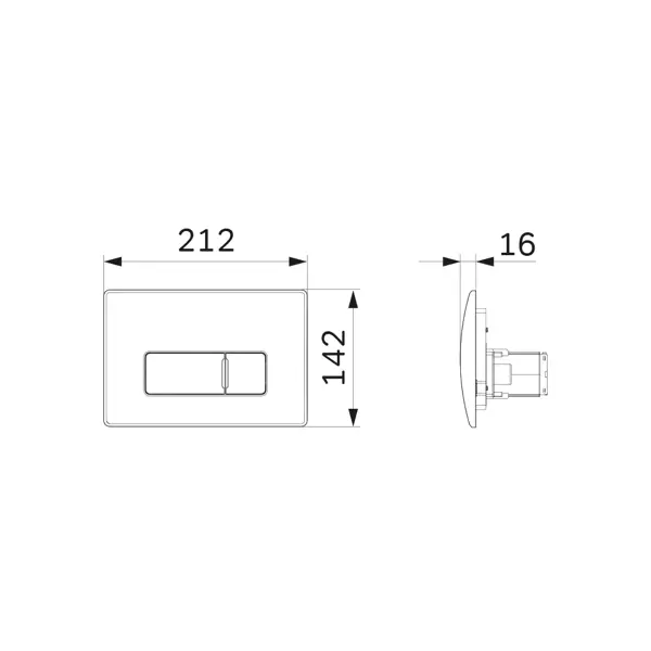 Клавиша смыва AM.PM Tech M I048051LM, пневматическая, пластик, цвет хром