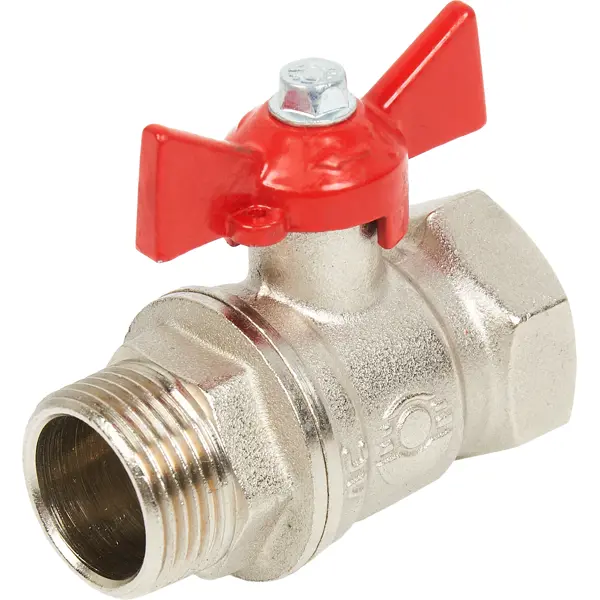 Кран шаровой прямой Valfex DN20 PN24 3/4" ВР/НР ручка бабочка латунь