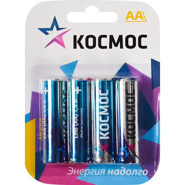 Батарейка Космос AA (LR6) алкалиновая 4 шт.