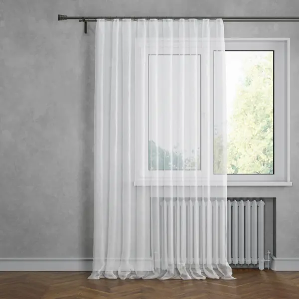 Тюль на ленте Inspire Polyone White 300x280 см цвет белый