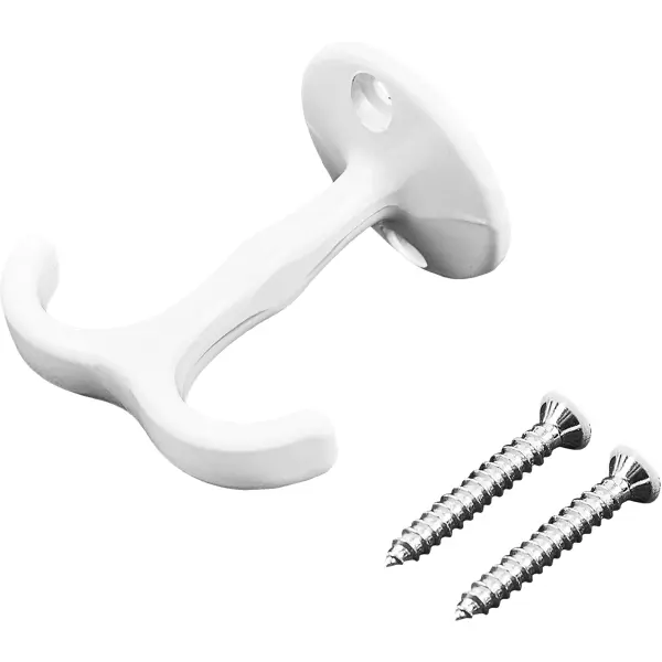 Крючок мебельный 3.6x5.7x5.45 см цвет матовый белый