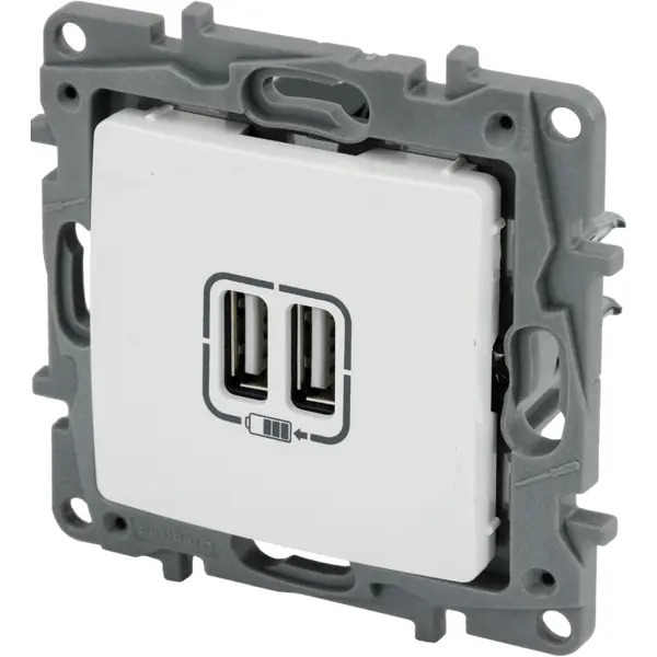 Зарядное устройство USB тип А / тип А - Legrand Etika - 3000мА 15Вт - белый