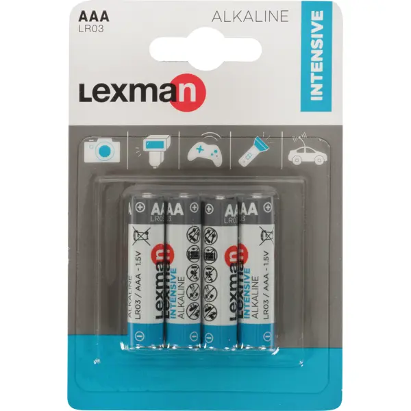 Батарейка Lexman Intensive AAA (LR03) алкалиновая 4 шт.