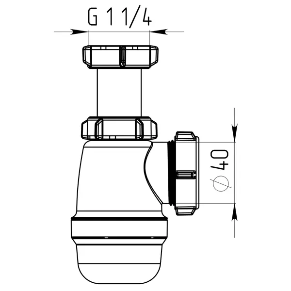 Сифон для раковины 40 мм полипропилен