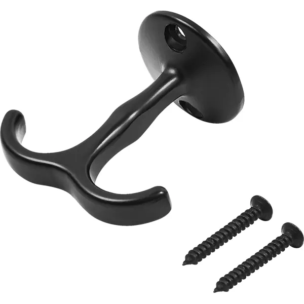 Крючок мебельный 3.6x5.7x5.45 см цвет матовый черный