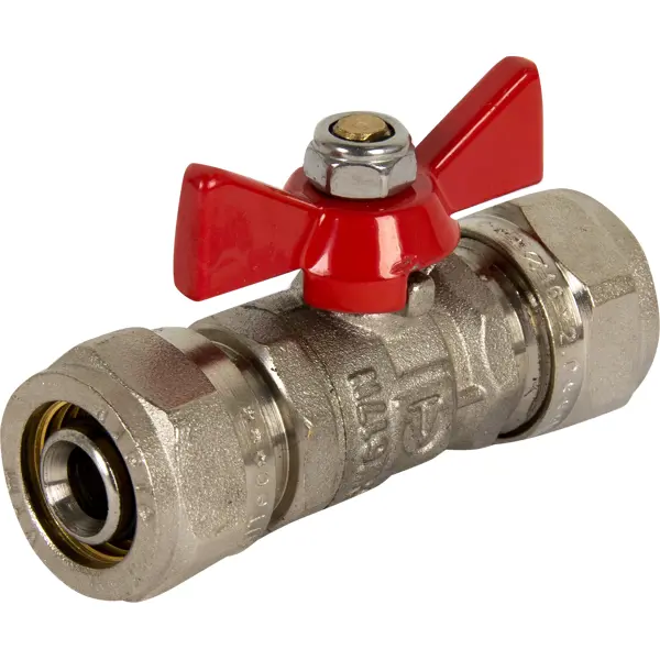Кран шаровой прямой Valtec PN25 16 мм латунь ручка бабочка VT.343.N.1616