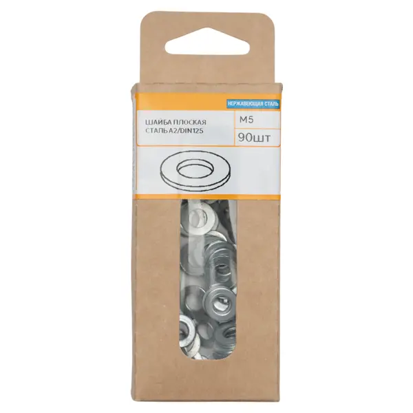 Шайба DIN 125 М5 нержавеющая сталь А2 90 шт.