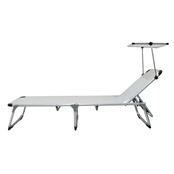 Шезлонг складной Azur 188x61x30 см алюминий/текстилен цвет бежевый