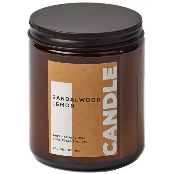 Свеча ароматизированная Sandalwood&Lemon коричневый 9 см