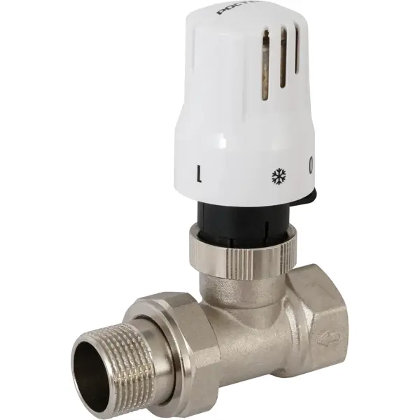 Термостатический комплект для радиатора прямой Ростерм 3/4" c термостатической головки M30x1.5