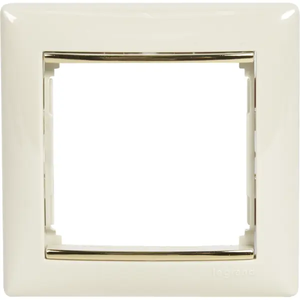 Рамка для розеток и выключателей Legrand Valena 1 пост, цвет слоновая кость/золотой шёлк