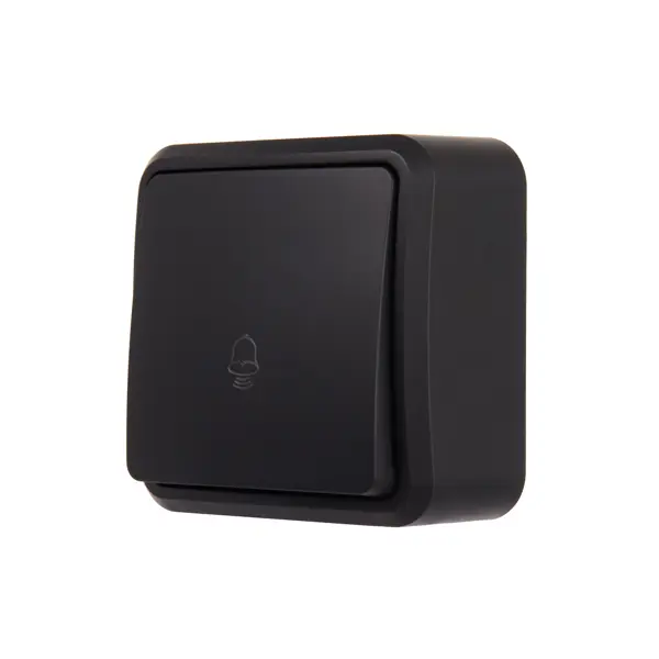 Кнопка для дверного звонка проводная First цвет черный