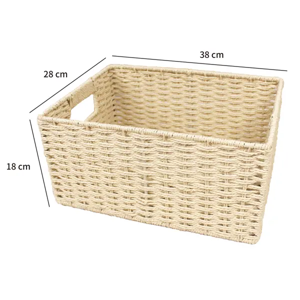 Корзина для хранения 38x18x28 см бамбук цвет бежевый