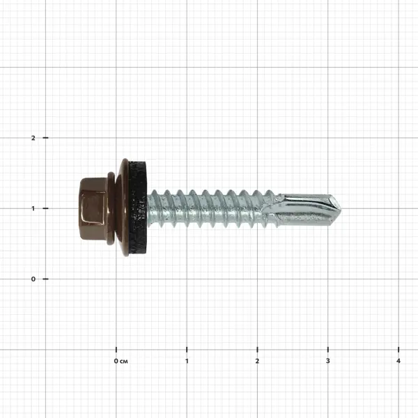 Саморезы кровельные по металлу с буром RAL 8017 5.5x32 мм на вес