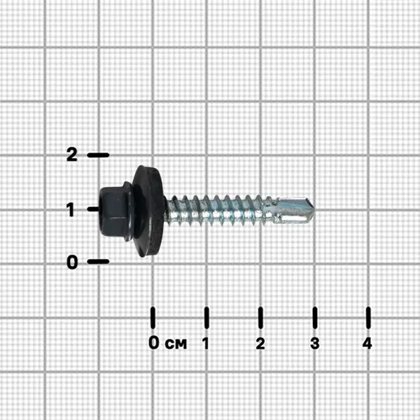Саморезы кровельные по металлу DILWIS с буром RAL 7024 5.5x32 мм 80 шт.