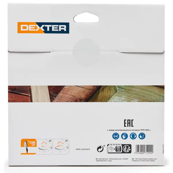 Диск пильный по дереву Dexter FD-E031903060T 60Т 190x30x1.2 мм, кольца: 20 и 25.4