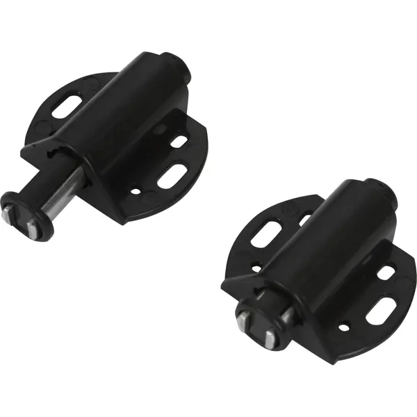 Защелка магнитная для стеклянной двери пластик цвет черный 2 шт.