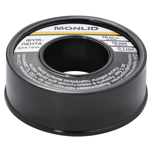 Фум лента для газа MONLID 12x0.1 мм 10 м