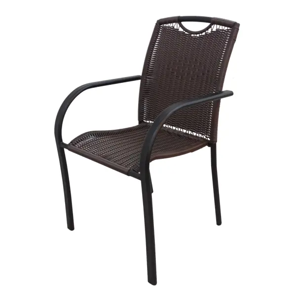 Стул Cafe5 64x55x86 см сталь/ротанг темно-коричневый