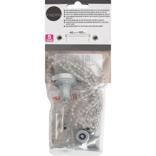 Механизм для рулонной шторы день-ночь Inspire 40-120 см цвет серый пластиковая цепочка